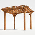 Outdoor Cedar Pergola Built for Natural Shade, 10 x 10 ft Traditional Design, All Cedar Wood Construction