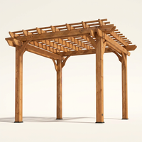 10 Ft. X 10 Ft. Traditional All Cedar Wood Outdoor Patio Pergola Shade Structure — Studio Shot