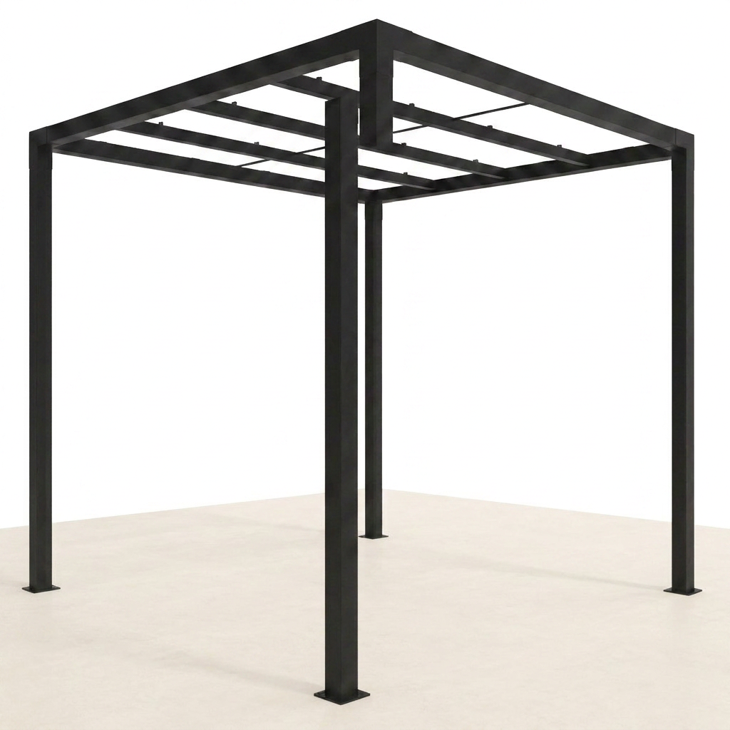8 Ft. X 8 Ft. Matte Black Aluminum Pergola — Studio Shot