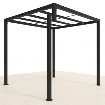 Aluminum Pergola Built for Outdoor Living, 8x8 Ft Coverage, Matte Black Powder Coat, Easy Assembly