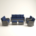 Outdoor Patio Conversation Set Built to Last, Steel Frame Construction, High-Density Cushions, 6-Piece